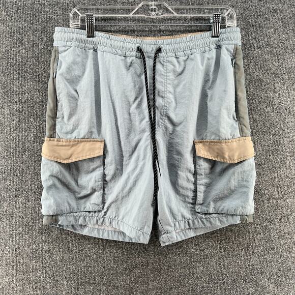 Pacsun Swim Trunks Board Shorts Mens Medium Blue Comfort Beach Stretch Lined - Picture 2 of 8